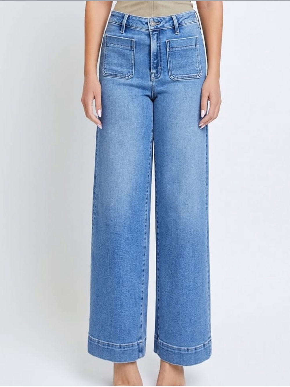 Bagatelle Collection High-Rise Wide-Leg Ankle Jeans 29 light-to-medium wash